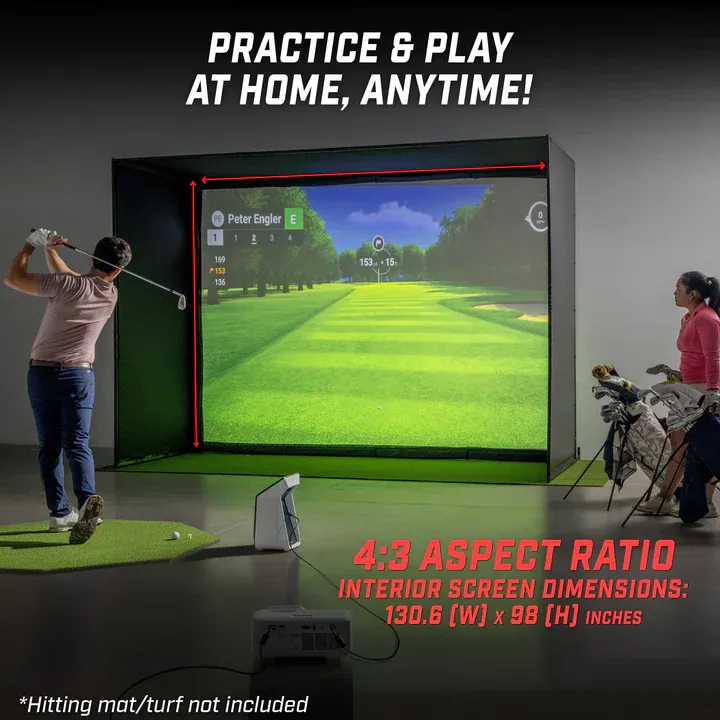 12 x 9 ft Golf Simulator Enclosure Net - Complete Set with Frame and HD Impact Screen Kit - Image 3