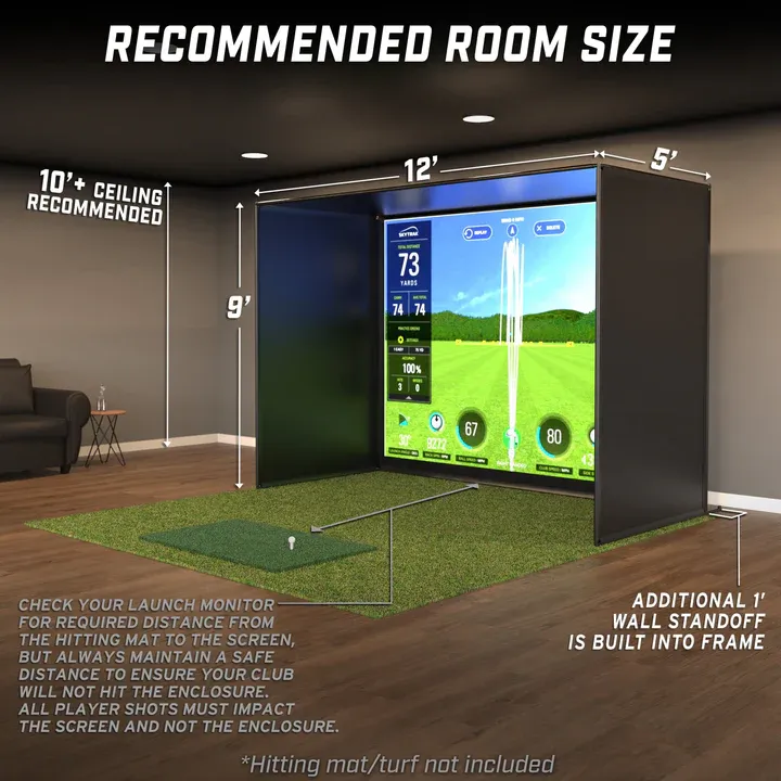 12 x 9 ft Golf Simulator Enclosure Net - Complete Set with Frame and HD Impact Screen Kit - Image 4