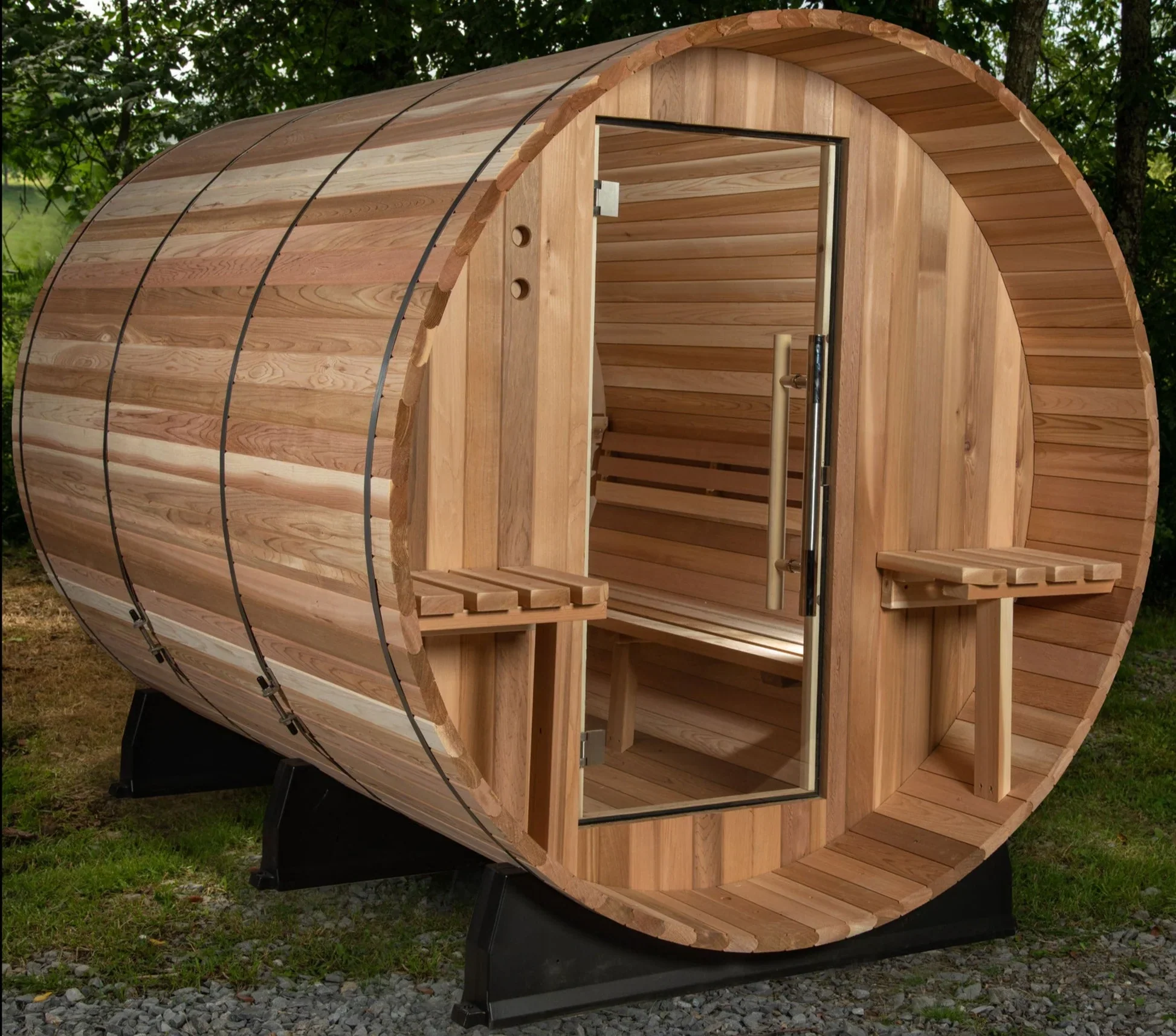 Almost Heaven Huntington 4-6 Person Canopy Barrel Sauna - Image 2