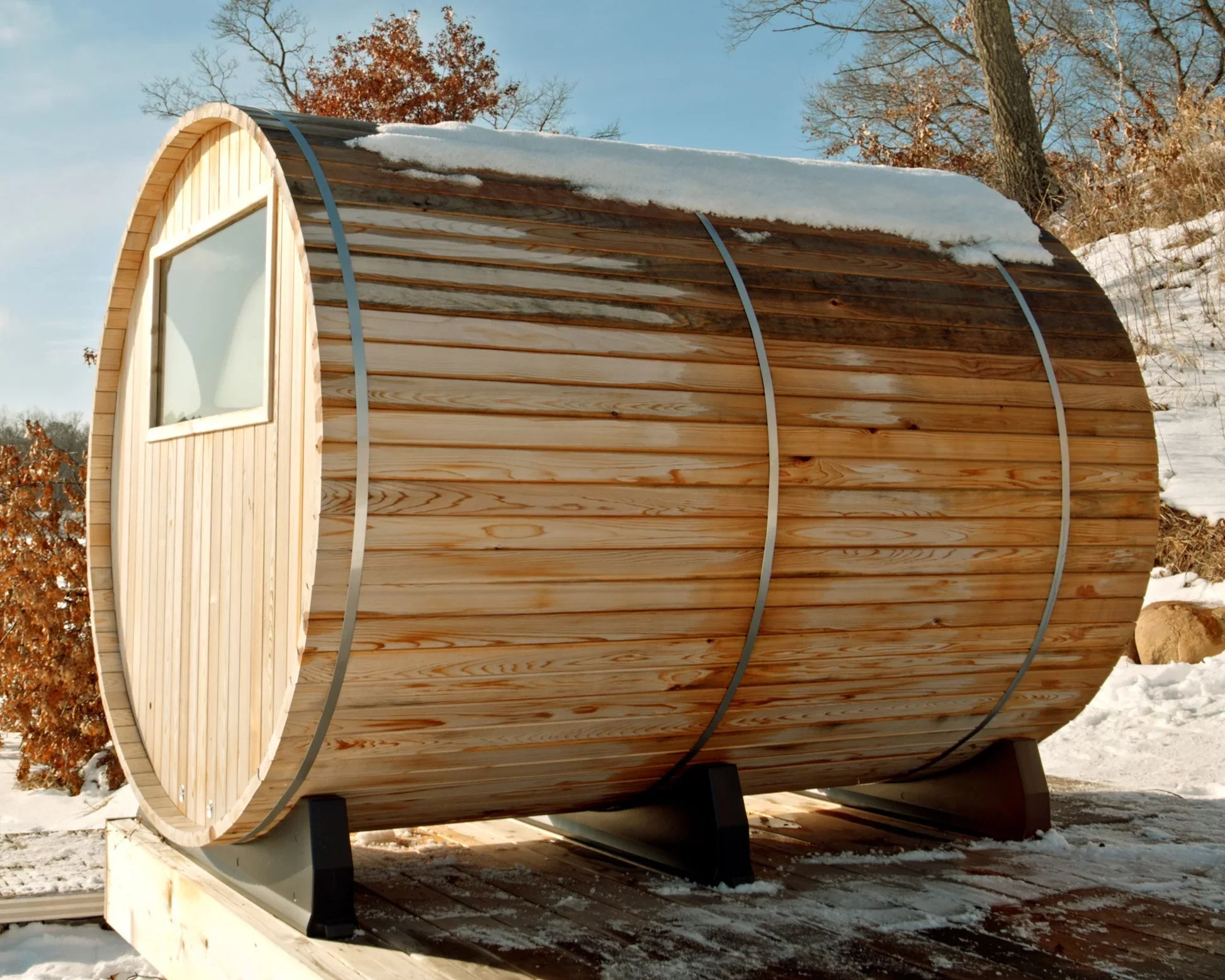 Almost Heaven Huntington 4-6 Person Canopy Barrel Sauna - Image 3