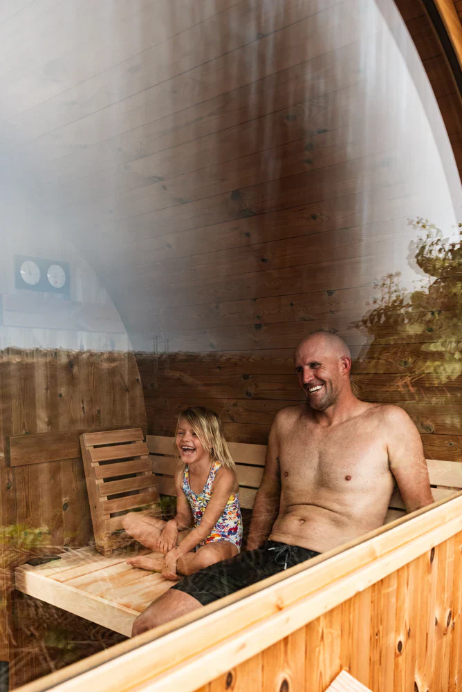 Almost Heaven Takoa 4-6 Person Half Moon Barrel Sauna (Heritage Collection) - Image 14