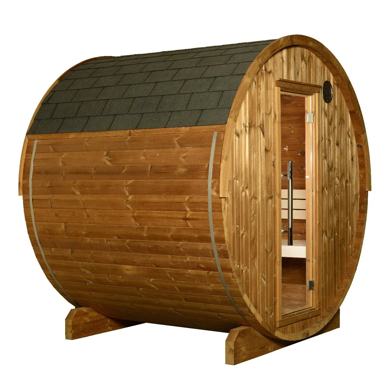 Almost Heaven Takoa 4-6 Person Half Moon Barrel Sauna (Heritage Collection) - Image 3
