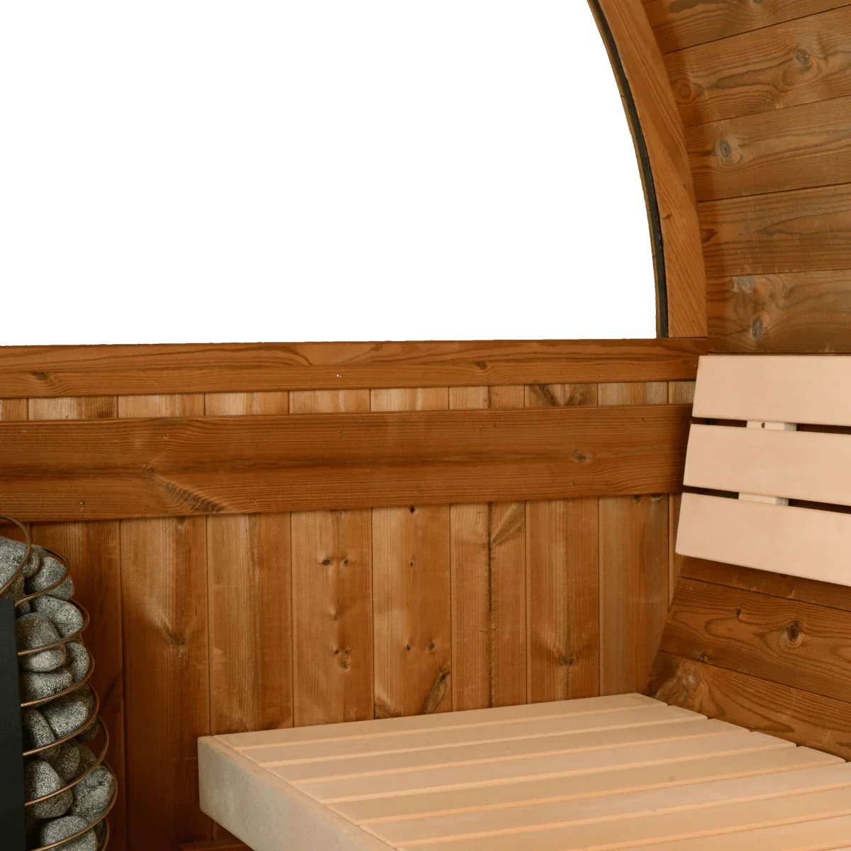 Almost Heaven Takoa 4-6 Person Half Moon Barrel Sauna (Heritage Collection) - Image 6