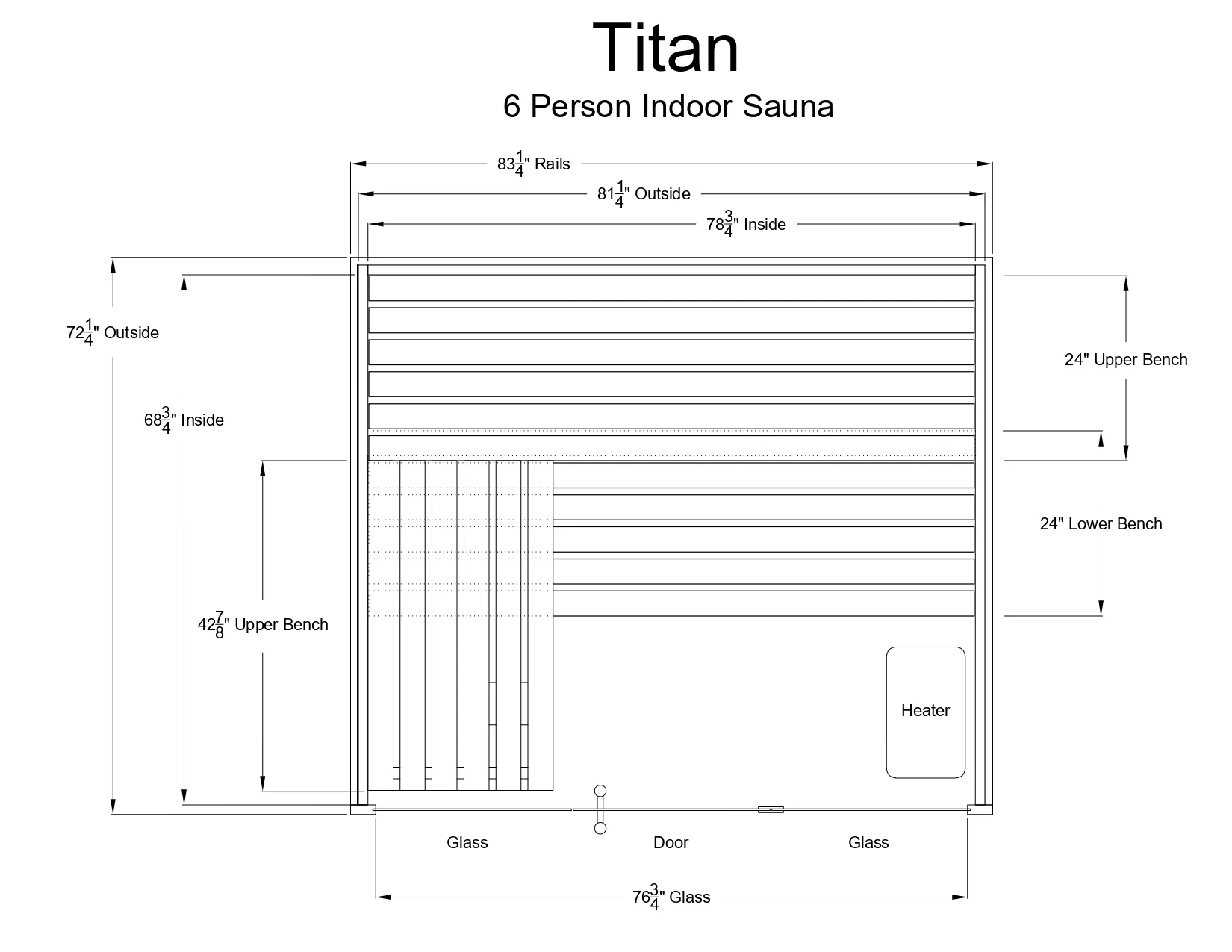 Almost Heaven Titan 6-Person Indoor Sauna (Vision Series) - Image 12