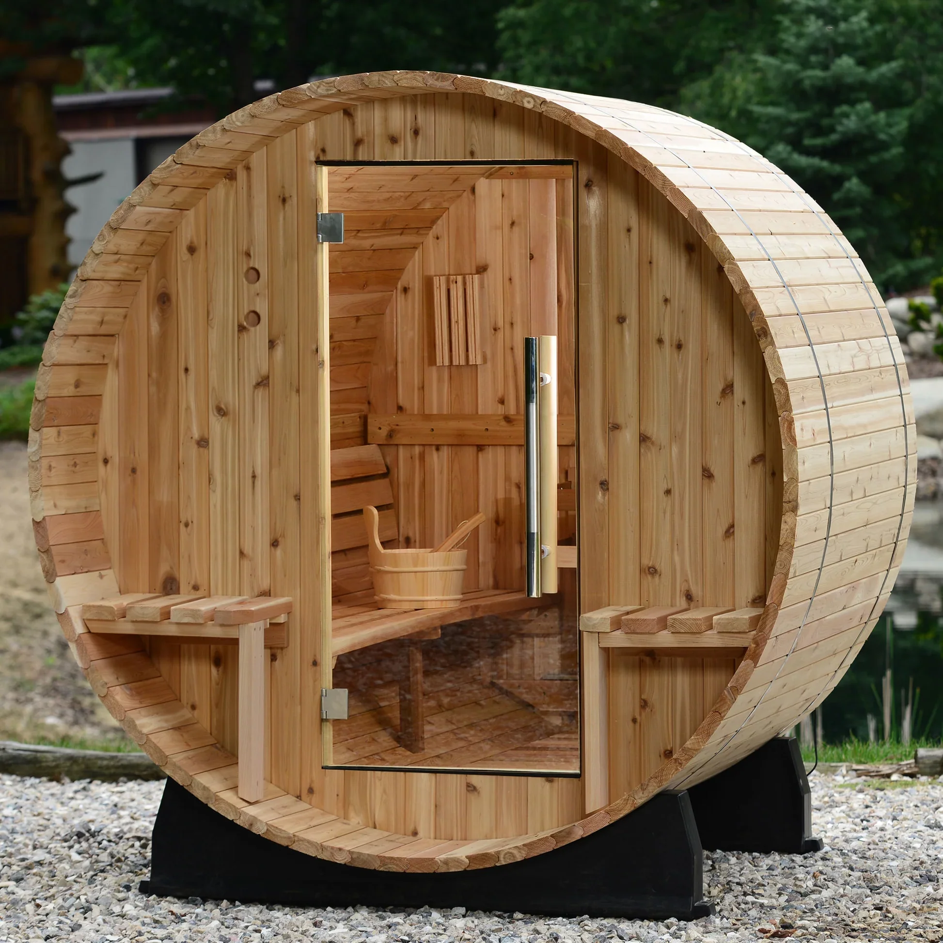 Almost Heaven Vienna 2-Person Canopy Barrel Sauna - Image 3