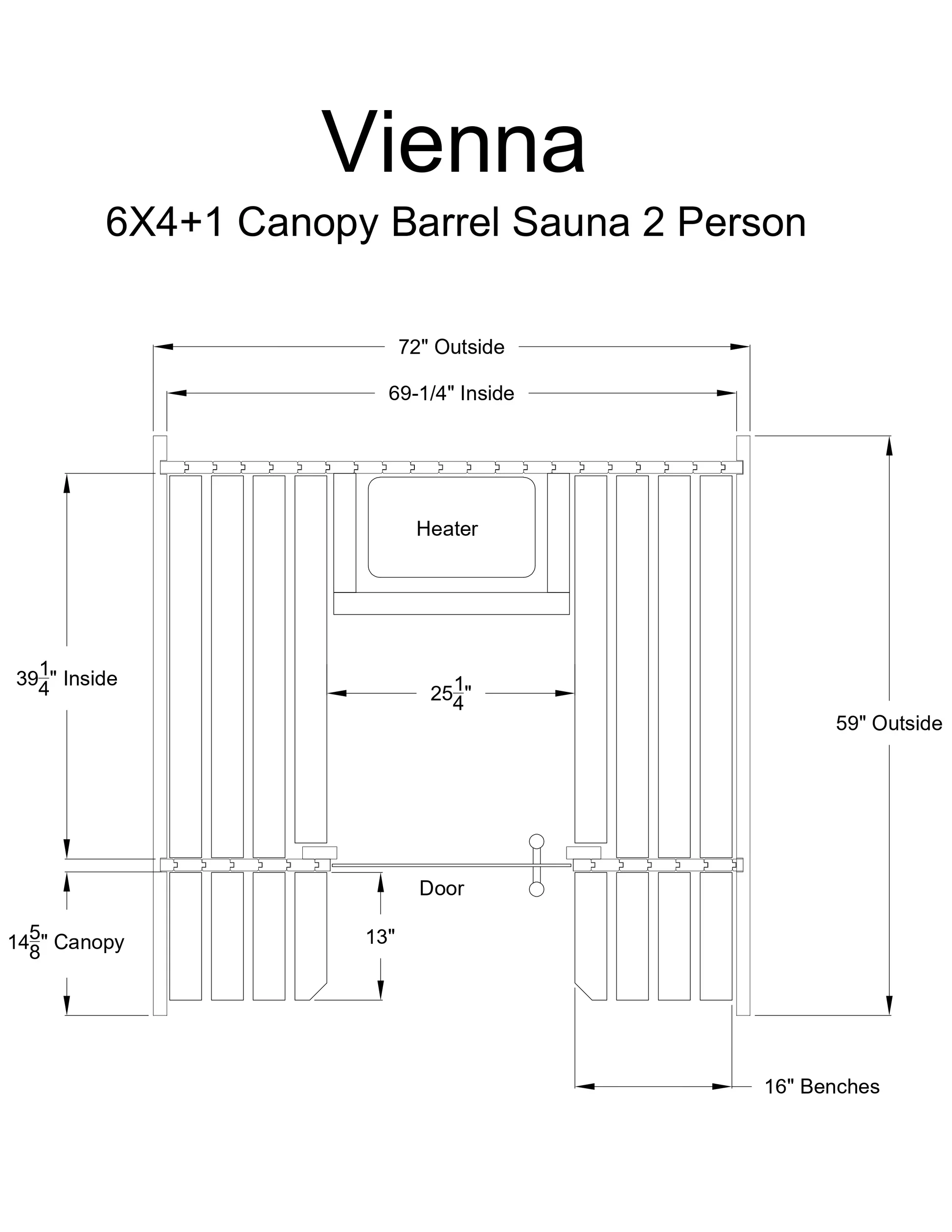 Almost Heaven Vienna 2-Person Canopy Barrel Sauna - Image 7
