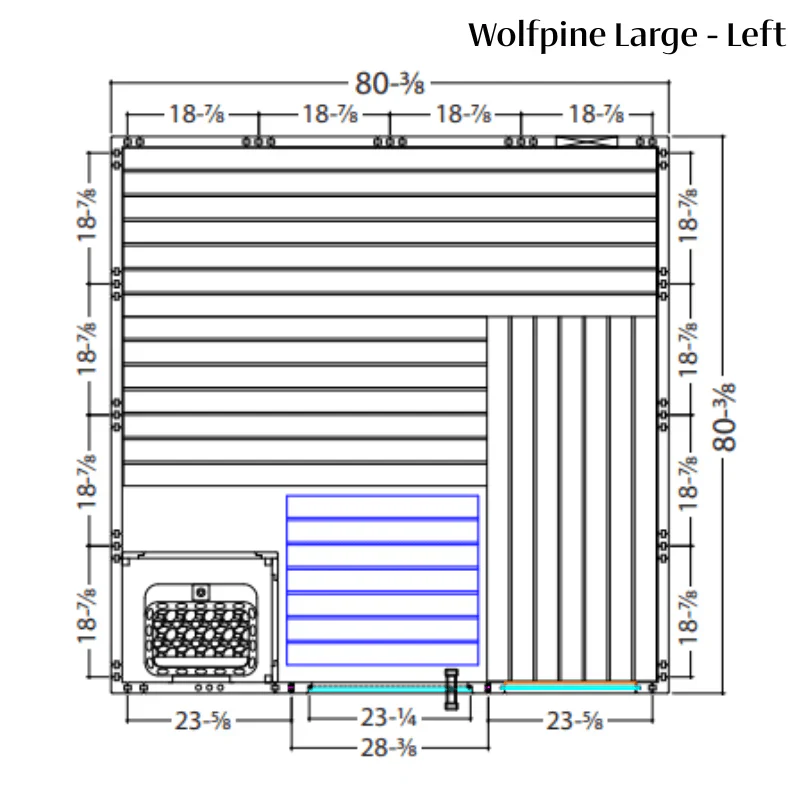Almost Heaven Wolfpine 2-5 Person Indoor Sauna (Heritage Collection) - Image 10