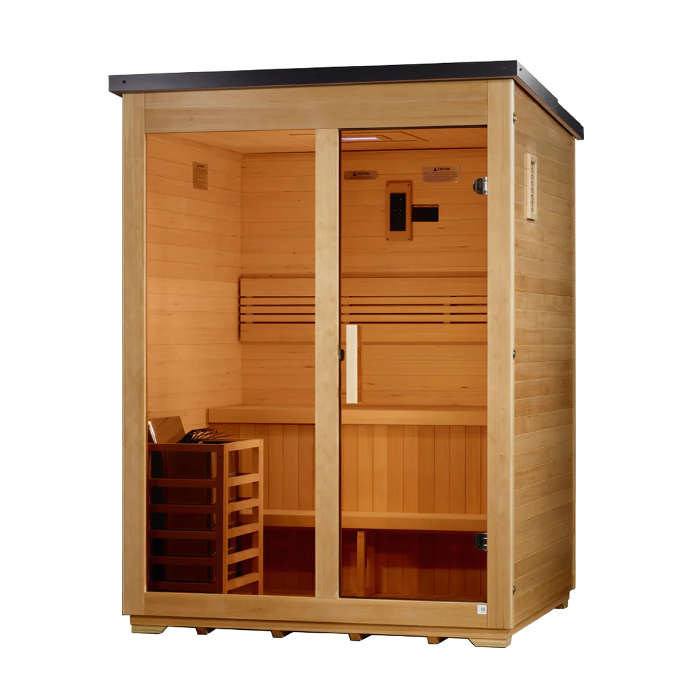 Arlberg 3 Person Traditional Outdoor Steam Sauna - Flat Roof (GDI-8003-01) - Image 2