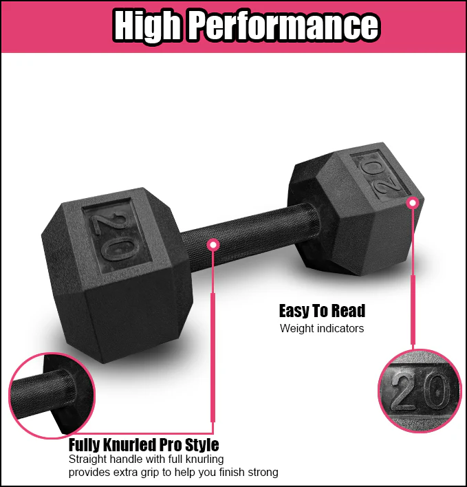Black Hex Dumbbell - Image 3