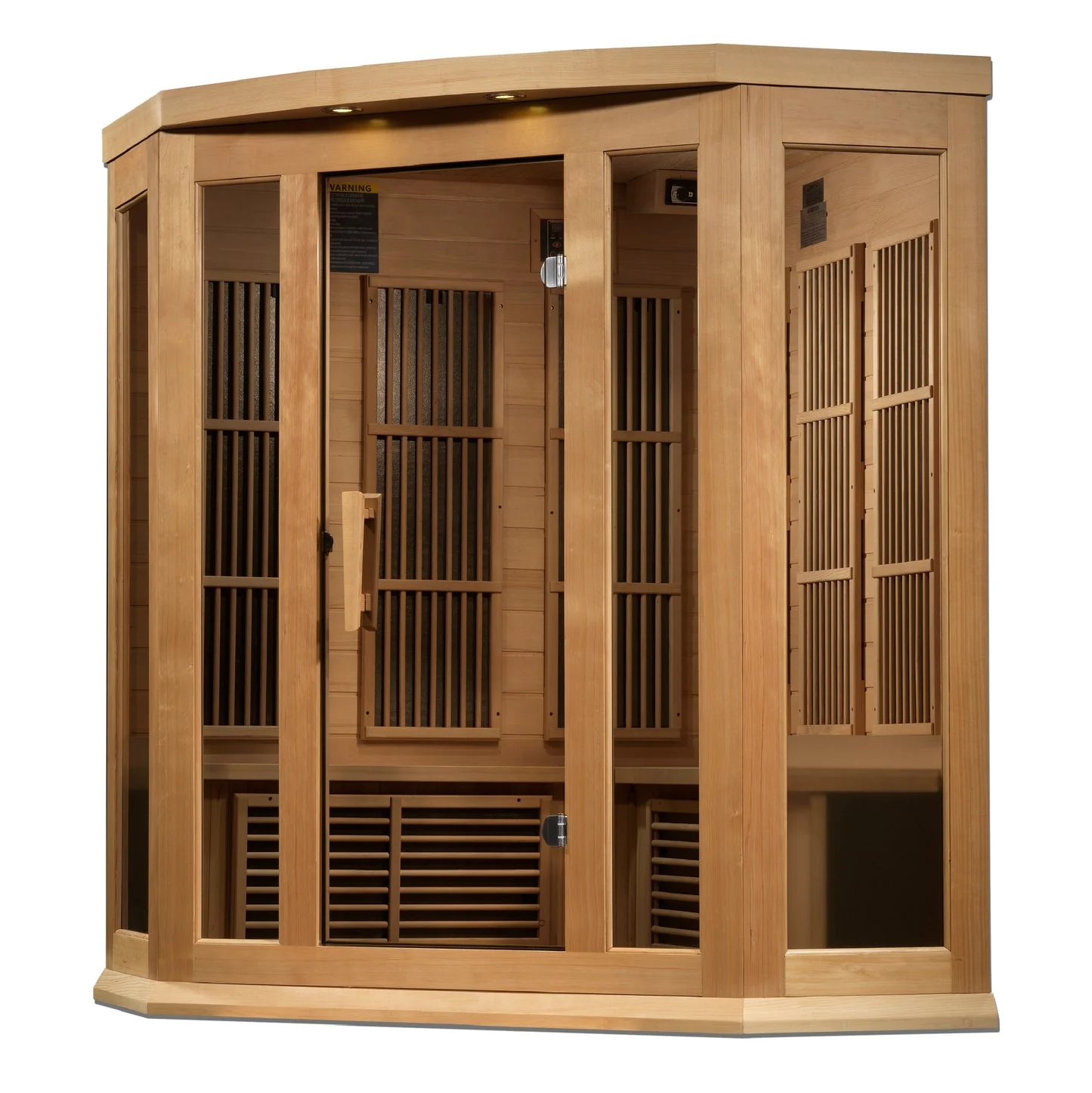 New 2026 Maxxus 3 Person Corner Near Zero EMF FAR Infrared Sauna - Canadian Hemlock - Image 3