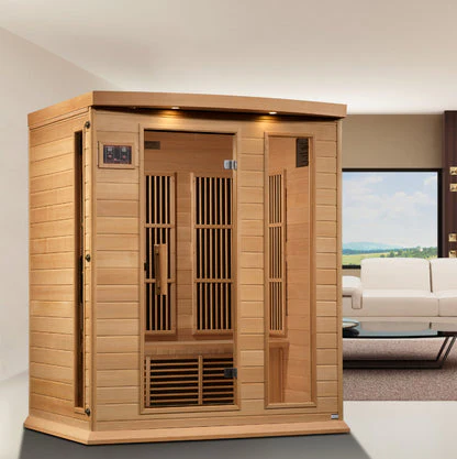 New 2026 Maxxus 3 Person Near Zero EMF FAR Infrared Sauna - Canadian Hemlock - Image 4