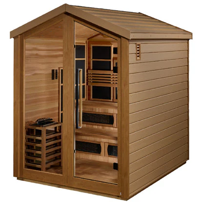 New 2026 Kaskinen 6 Person Hybrid (PureTech™ Full Spectrum IR or Traditional Stove) Outdoor Sauna (GDI-8526-01) - Canadian Red Cedar Interior - Image 3