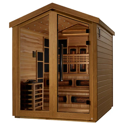 New 2026 Kaskinen 6 Person Hybrid (PureTech™ Full Spectrum IR or Traditional Stove) Outdoor Sauna (GDI-8526-01) - Canadian Red Cedar Interior - Image 4