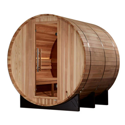 New 2026 "Zurich" 4 Person Barrel Traditional Sauna (w/ Bronze Privacy View) - Image 2
