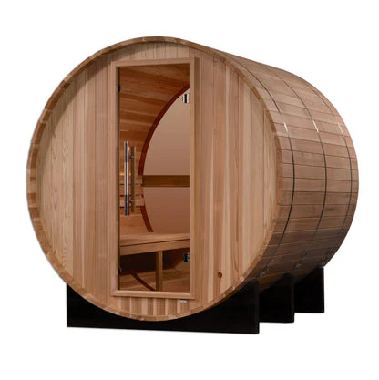 New 2026 "Zurich" 4 Person Barrel Traditional Sauna (w/ Bronze Privacy View) - Image 3