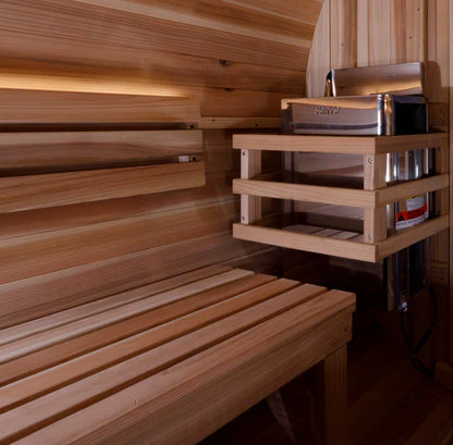 New 2026 "Zurich" 4 Person Barrel Traditional Sauna (w/ Bronze Privacy View) - Image 6