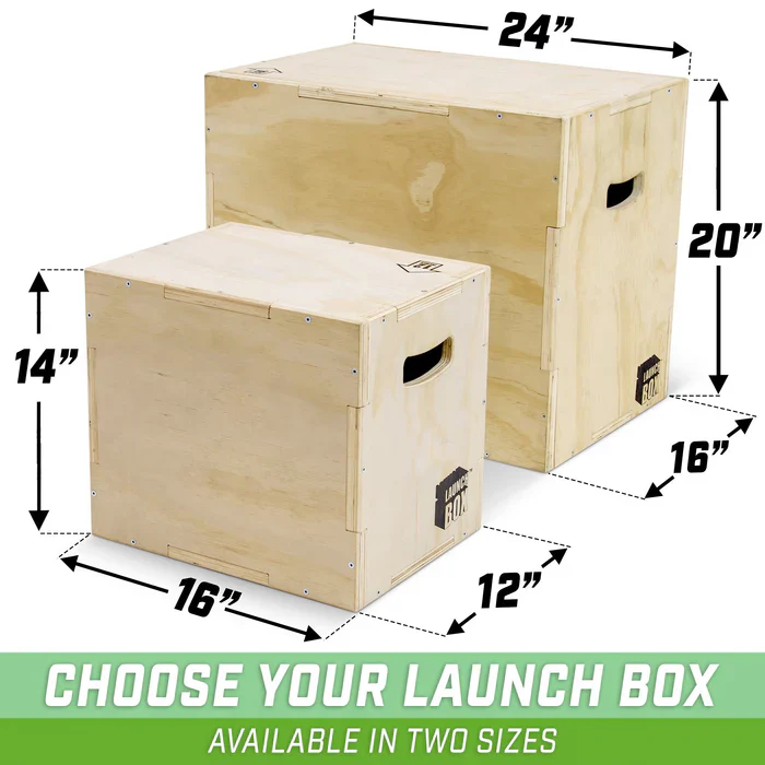 Launch Box 3-In-1 Adjustable Height Wood Plyo Jump Box For Exercises Of All Skill Levels - Small - Image 4