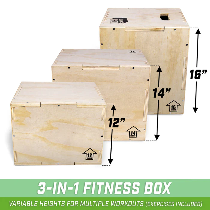 Launch Box 3-In-1 Adjustable Height Wood Plyo Jump Box For Exercises Of All Skill Levels - Small - Image 5