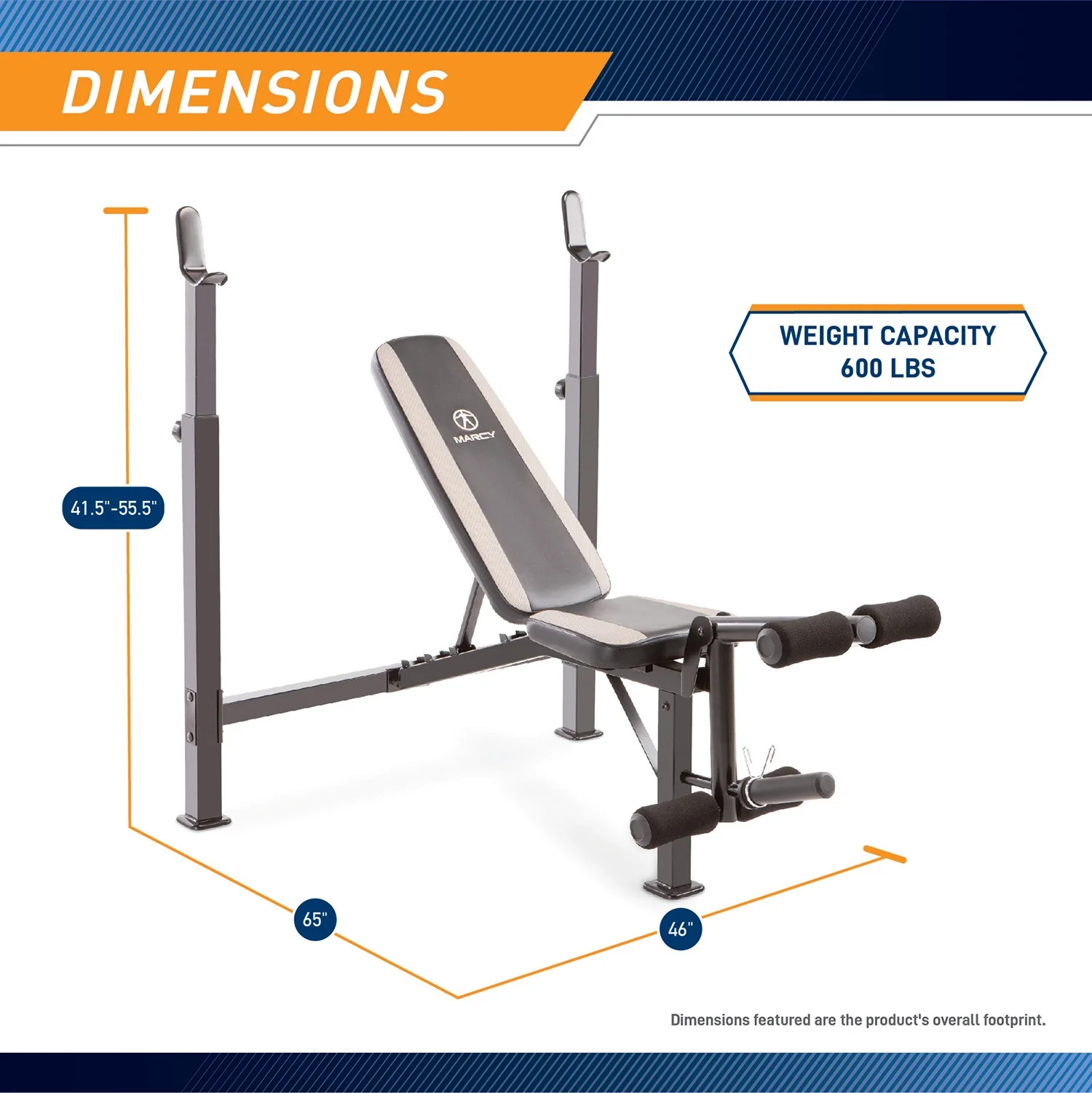 Marcy Olympic Multipurpose Weightlifting Workout Bench| MWB-4491 - Image 3