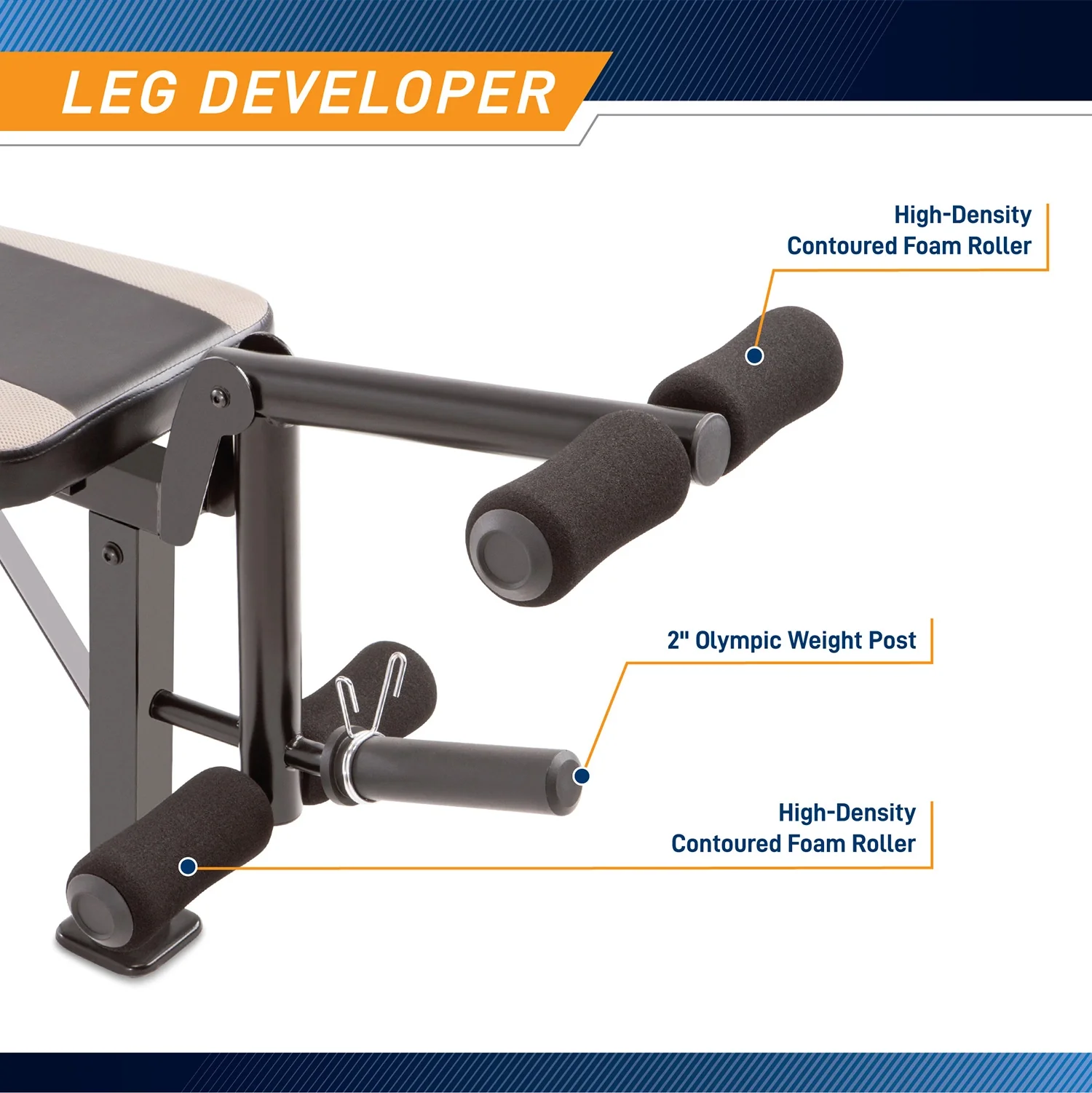 Marcy Olympic Multipurpose Weightlifting Workout Bench| MWB-4491 - Image 7