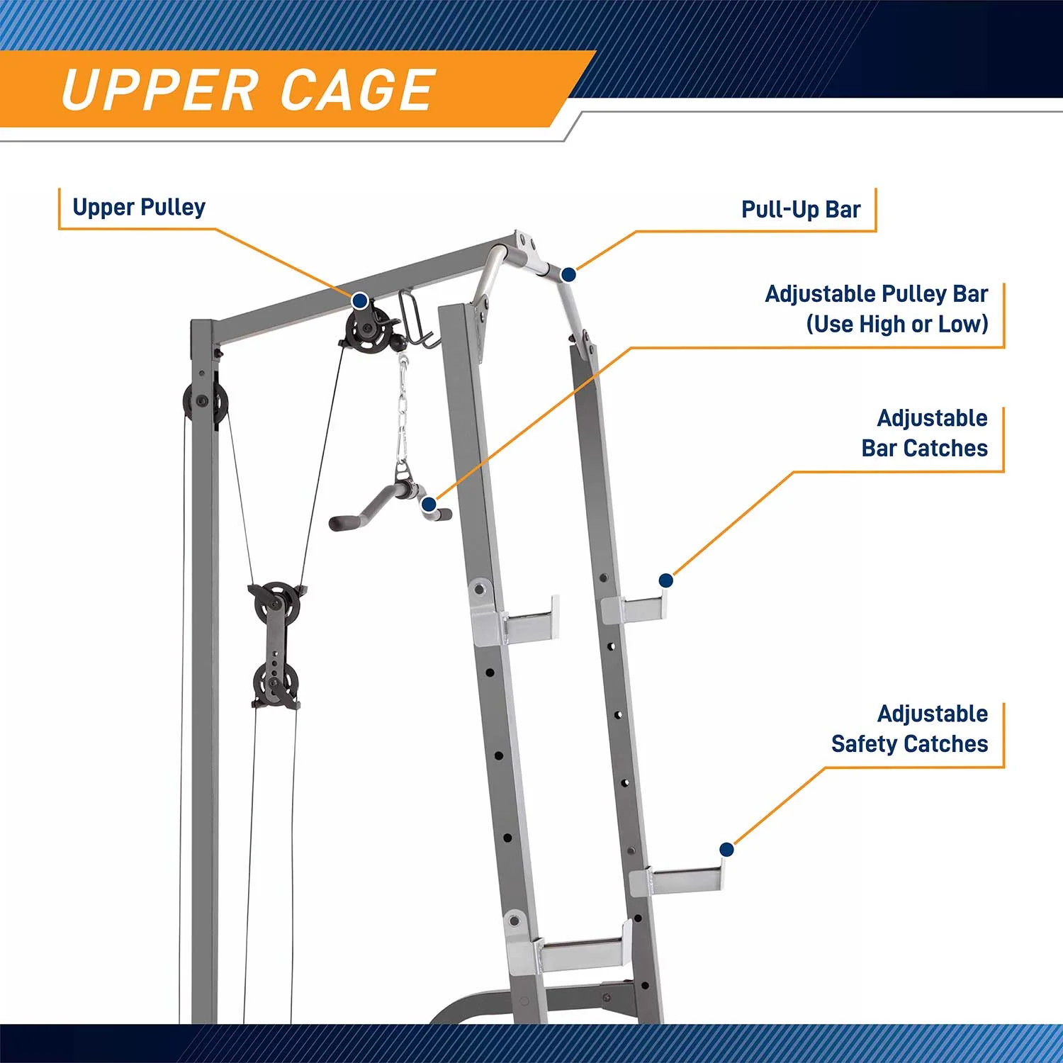 Marcy Pro Deluxe Cage System with Weight Lifting Bench | PM-5108 - Image 5