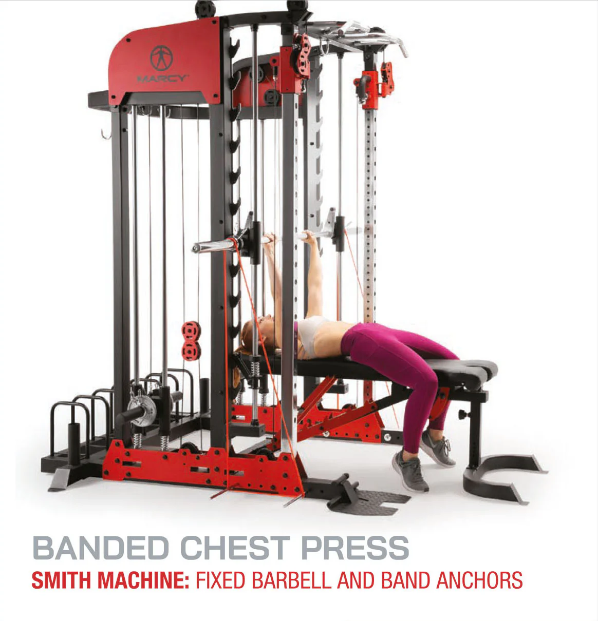 Marcy Pro Deluxe Smith Cage Home Gym System – SM-7553 - Image 57