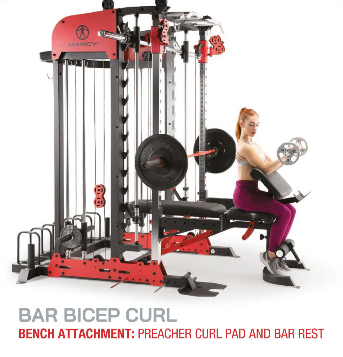 Marcy Pro Deluxe Smith Cage Home Gym System – SM-7553 - Image 62