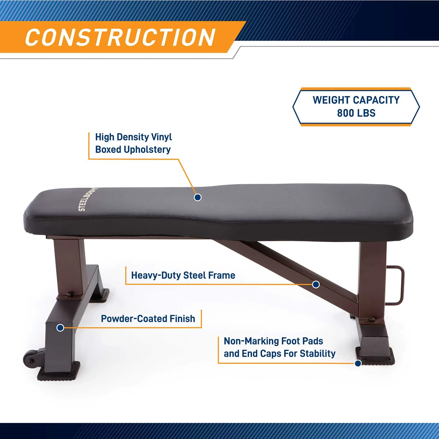 Marcy Steel Body Flat Bench | STB-10101 - Image 2