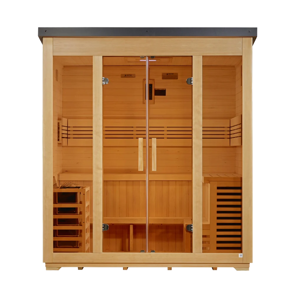Vorarlberg 5 Person Traditional Flat Roof Outdoor Sauna (GDI-8005-01) - Image 3
